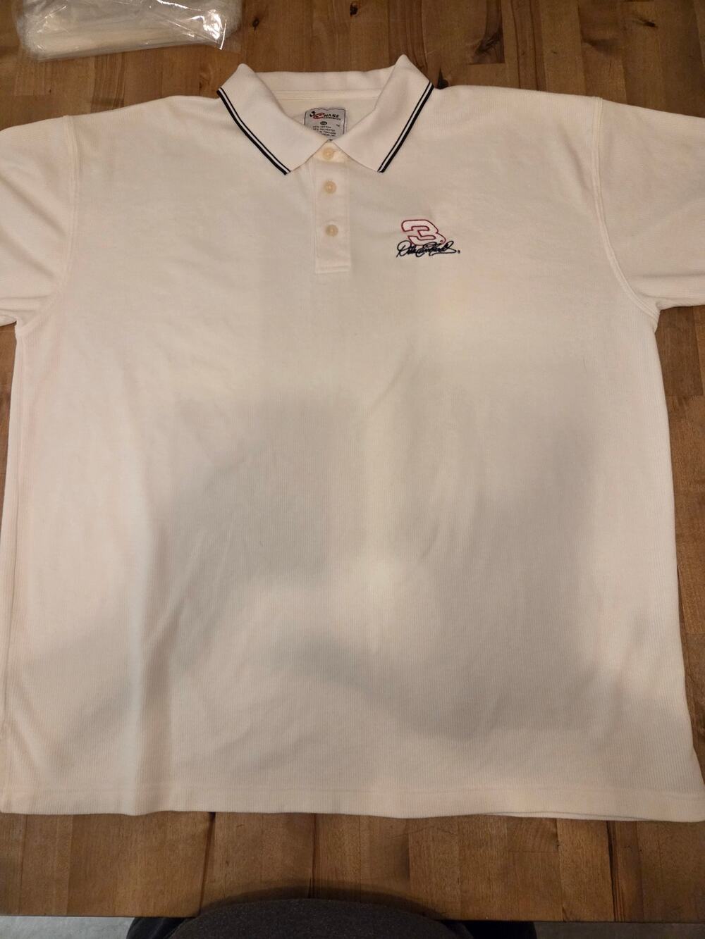 Vintage Chase Authentics Dale Earnhardt #3 White Embroidered Polo Shirt Size 2XL